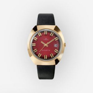 Q Timex 1972 Reissue 43x39mm Leather Strap Watch (Unisex)